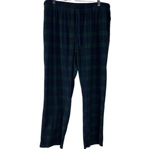 Nautica Mens Lounge Pajama Pant Sleepwear Soft Flannel Sz XL Blue Green Plaid F9